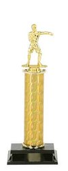 Boxing, Wrestling Single Round Column Trophies 