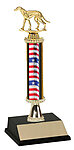 R1R Greyhound Trophies with a single round column with riser