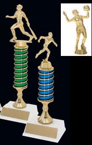 Round Single Post Trophy with Riser R1R
