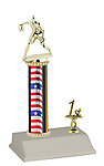 R2 Basketball Trophies with a single round column with riser
