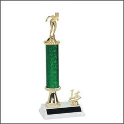 R2R Swimming Trophies with a single round column, riser, and added trim