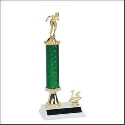 R2R Swimming Trophies with a single round column, riser, and added trim
