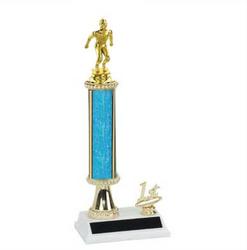 R2R Swimming Trophies with a single round column, riser, and added trim