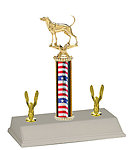 R3 Coon Hound Bench Show Trophies with a single round column and trim