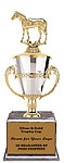 Cup and Black Marble Base Thoroughbred Horse BMRC714G