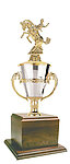 Bucking Horse with Cup and Genuine Walnut Base GWRC720G