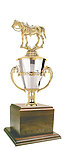 Cup and Genuine Walnut Base Western Saddle Horse GWRC702g