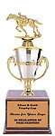 Beautiful Silver and Gold Cup Trophy with Jockey and Race Horse