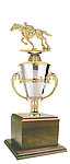 Jockey on Racehorse with Cup and Genuine Walnut Base GWRC715G