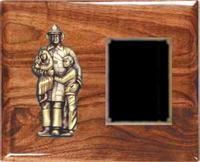 Solid Walnut  Fireman Plaque Award F4