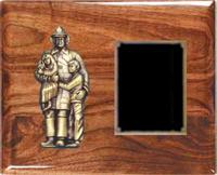 Solid Walnut Fireman Plaque Award F4