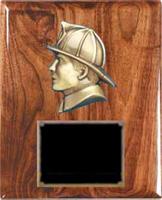 Solid Walnut  Fireman Plaque Award