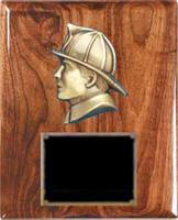 Solid Walnut Fireman Plaque Award