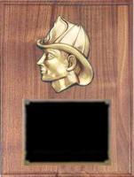 Solid Walnut Fireman Plaque Award F2