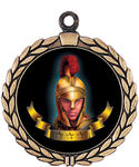 Trojan Mascot Medal HR905-7179 with Neck Ribbon