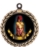 Trojan Mascot Medal HR905-7179 with Neck Ribbon