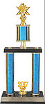 DPSR Football Trophies with double post and stacked with risier