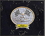 54350BMH Go-Kart Racing on a Black Finish Plaque