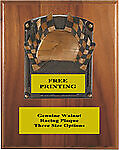 54765 Racing Helmet Plaque 0n Genuine Walnut