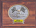 54350CFH Go-Kart Racing on a Cherry Finish Plaque