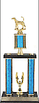 DPSRS Two Post Foxhound Field Trial Trophy, 24 inches up 36 inches tall.