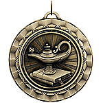 SP350 Spinning Lamp of Knowledge Medal with Volume Discounts