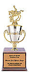 Men's Barrel Racer Cup Trophy with a Cherry Finish Base