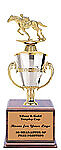 Beautiful Silver and Gold Cup Trophy with Jockey and Race Horse